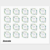 Sticker Carré Accueil Mariage classique Fleurs blanches (Feuille)