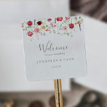 Sticker Carré Accueil simple du Mariage Fleur sauvage multicolor<br><div class="desc">Ce simple autocollant de carré de bienvenue fleur sauvage multicolore est parfait pour un mariage rustique. Le design se compose d'un assortiment multicolore de fleurs sauvages roses, rousses, violettes, jaunes, blanches, violettes, rouges, bordeaux. Ces étiquettes sont parfaits pour les sacs de bienvenue et les mariages de destination des clients de...</div>