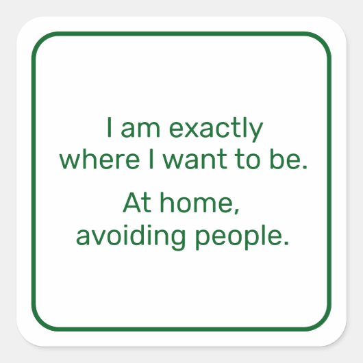 Sticker Carré Accueil (vert) (Devant)