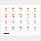 Sticker Carré Ace diamant avec Couronne (Feuille)