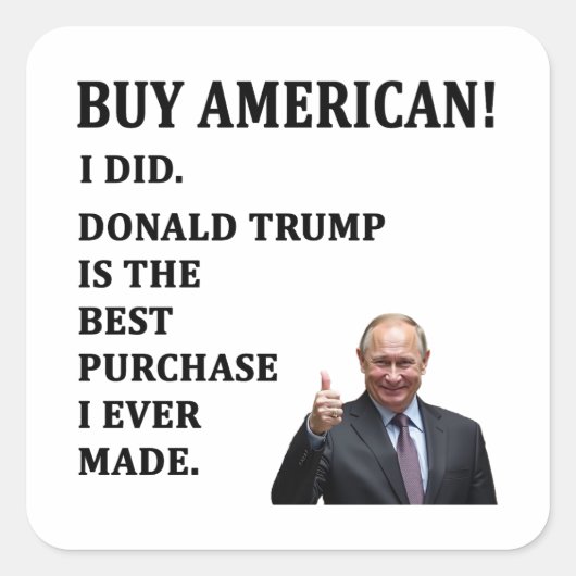 Sticker Carré Acheter American (Devant)