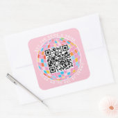 Sticker Carré Acheter L'Épouse Un Drink Scan QR Pour Payer Retro (Enveloppe)