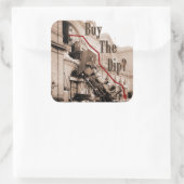 Sticker Carré Acheter L'Humour Du Marché Stock Dip (Sac)