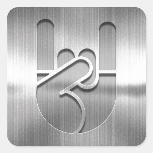 Sticker Carré Acier à main de roche (Devant)