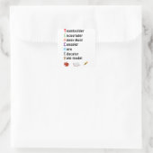 Sticker Carré Acrostique professeur merci (Sac)