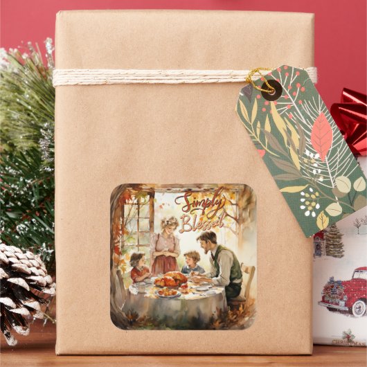 Sticker Carré Action de grâces - Tout simplement béni (vacances)