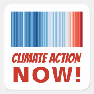 Sticker Carré Action sur le changement climatique maintenant ! R