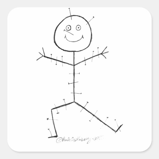 Sticker Carré Acupuncture collant (Devant)