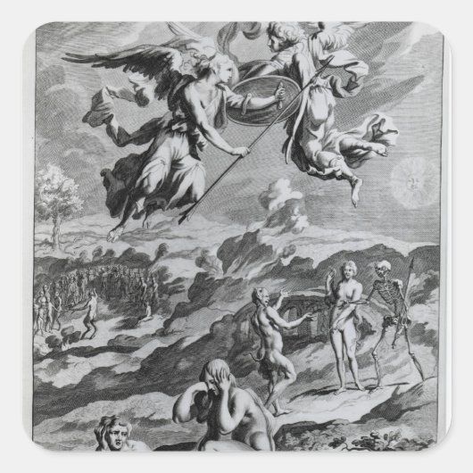 Sticker Carré Adam et Eve après la chute (Devant)