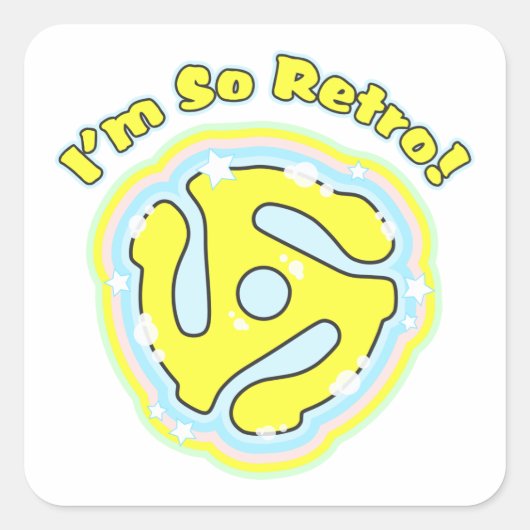 Sticker Carré Adaptateur 45 tr/min Rétro (Devant)