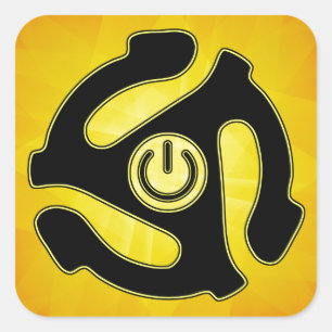 Sticker Carré Adaptateur d'enregistrement d'alimentation 45 tr/m