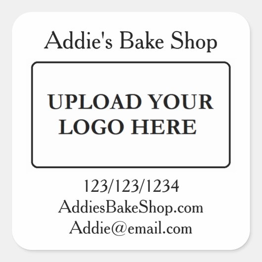 Sticker Carré Add Your Business Logo (Devant)