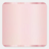 Sticker Carré Add Your Text Elegant Template Blank Rose Gold (Devant)