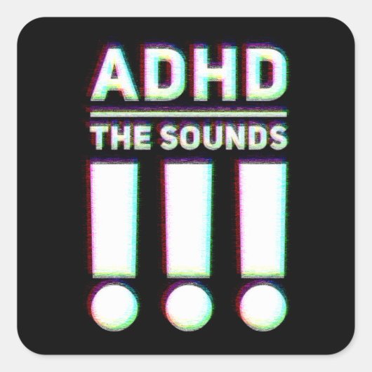 Sticker Carré ADHD les sons! ! Couleurs pastel (Devant)