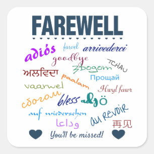 Sticker Carré Adieu - Adieu, tu vas manquer