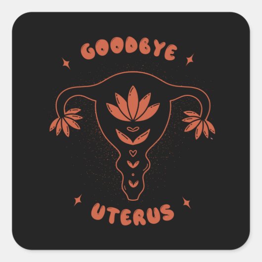 Sticker Carré Adieu Uterus (Devant)