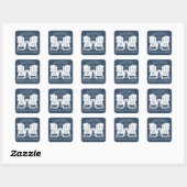 Sticker Carré Adirondack Chaises Bleu (Feuille)