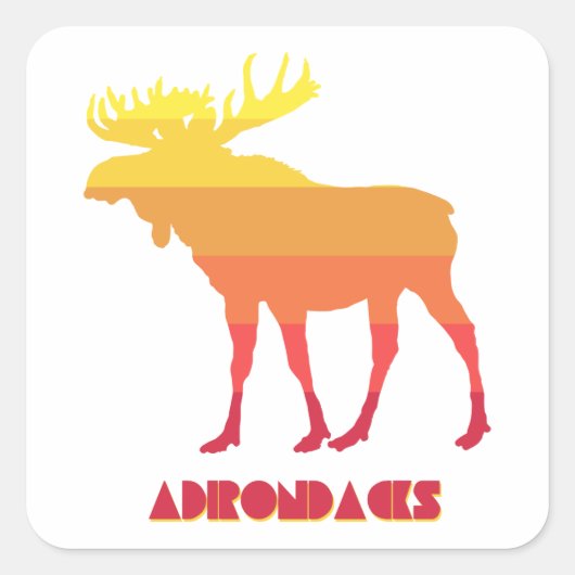 Sticker Carré Adirondacks Moose (Devant)