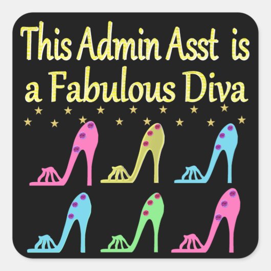 STICKER CARRÉ ADMIN ASST SHOE LOVER DESIGN (Devant)
