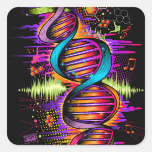 Sticker Carré ADN de musique