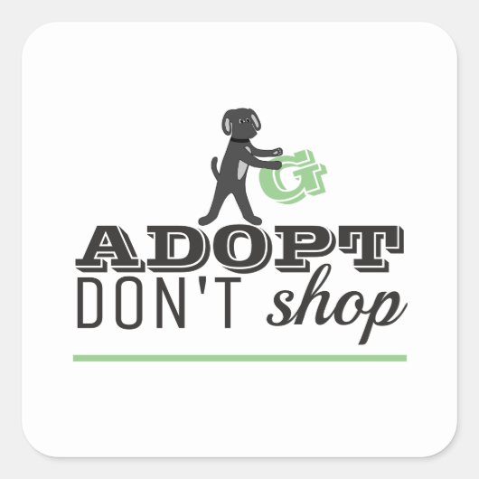 Sticker Carré Adopter Ne pas Acheter (Devant)