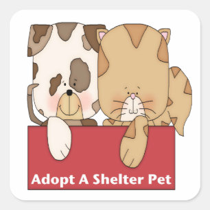 Sticker Carré Adopter un animal domestique