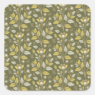 Sticker Carré Adoptez la nature avec des motifs floraux élégants