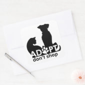 Sticker Carré Adoptez Ne pas Acheter Chien Chat (Enveloppe)