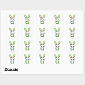 Sticker Carré adorable animal lapin (Feuille)