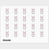 Sticker Carré adorable animal lapin (Feuille)