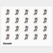 Sticker Carré adorable bébé Zebra (Feuille)
