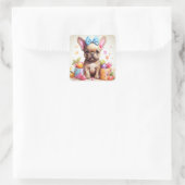 Sticker Carré Adorable Chien de Pâques (Sac)