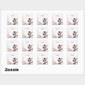 Sticker Carré Adorable little cartoon zebra  (Feuille)