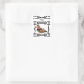 Sticker Carré Adorable Mandarin Canard Monogramme de dessin (Sac)