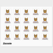 Sticker Carré Adorable Nerd Puppy with Glasses (Feuille)