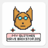 Sticker Carré Adorable Nerd Puppy with Glasses (Devant)