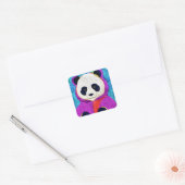 Sticker Carré Adorable Petit Panda - Conception Plat (Enveloppe)