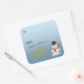 Sticker Carré Adorable Snowman2 Christmas Gift Label (Enveloppe)