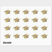 Sticker Carré Adorables Bohemian mite Flying Hippie (Feuille)