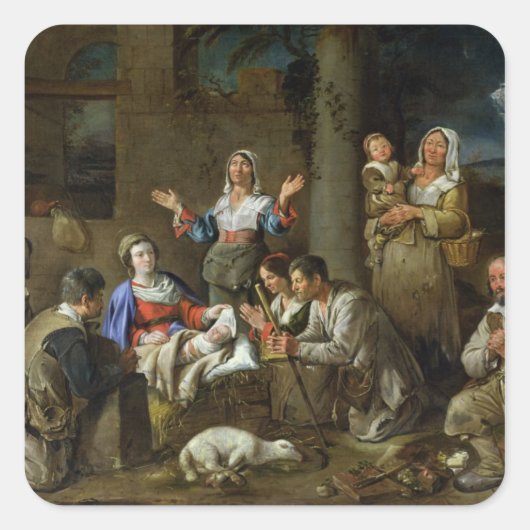 Sticker Carré Adoration des bergers, c.1659 (Devant)