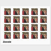 Sticker Carré Adoration des Mages : Aile droite du triptyque (Feuille)