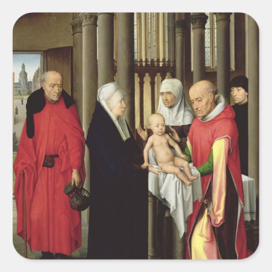 Sticker Carré Adoration des Mages : Aile droite du triptyque (Devant)