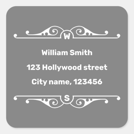 Sticker Carré Adresse (Devant)