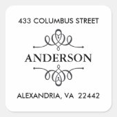 Sticker Carré Adresse de retour avec Emblème décoratif Classic (Devant)