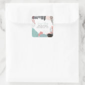 Sticker Carré Adresse de retour Collage Art Abstrait Customisée (Sac)