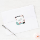 Sticker Carré Adresse de retour Collage Art Abstrait Customisée (Enveloppe)