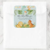 Sticker Carré Adresse de Retour de Douche de Feuillage de Bébé D (Sac)