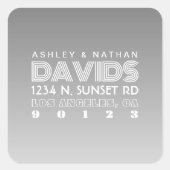 Sticker Carré Adresse de retour grise ombrée créative unique (Devant)