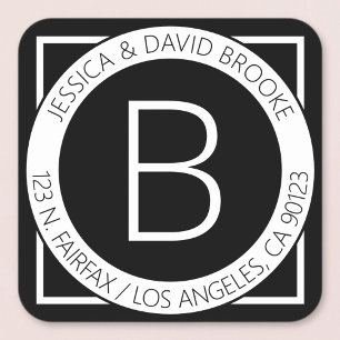 Sticker Carré Adresse de retour ou de produit moderne