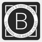 Sticker Carré Adresse de retour ou de produit moderne (Devant)